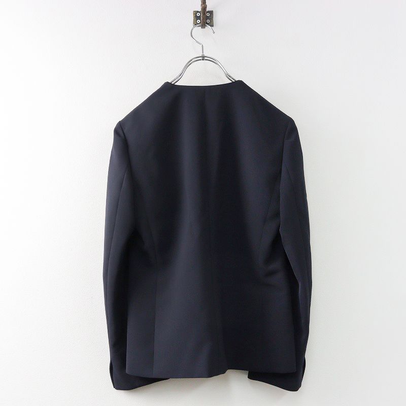 美品 ボールジィ ドライダブルクロス ノーカラージャケット 38 L ネイビー ドライダブルクロス ノーカラージャケット｜トゥモローランド