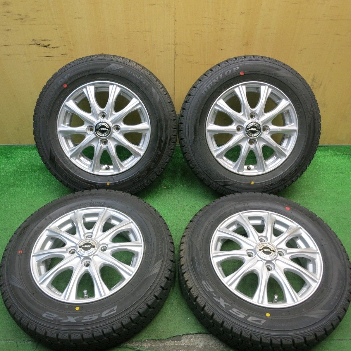 バリ溝 9.5分以上 スタッドレス 145|80R13 ダンロップ DSX-2 AXEL アクセル 13インチ PCD100|4H 5052106AKス