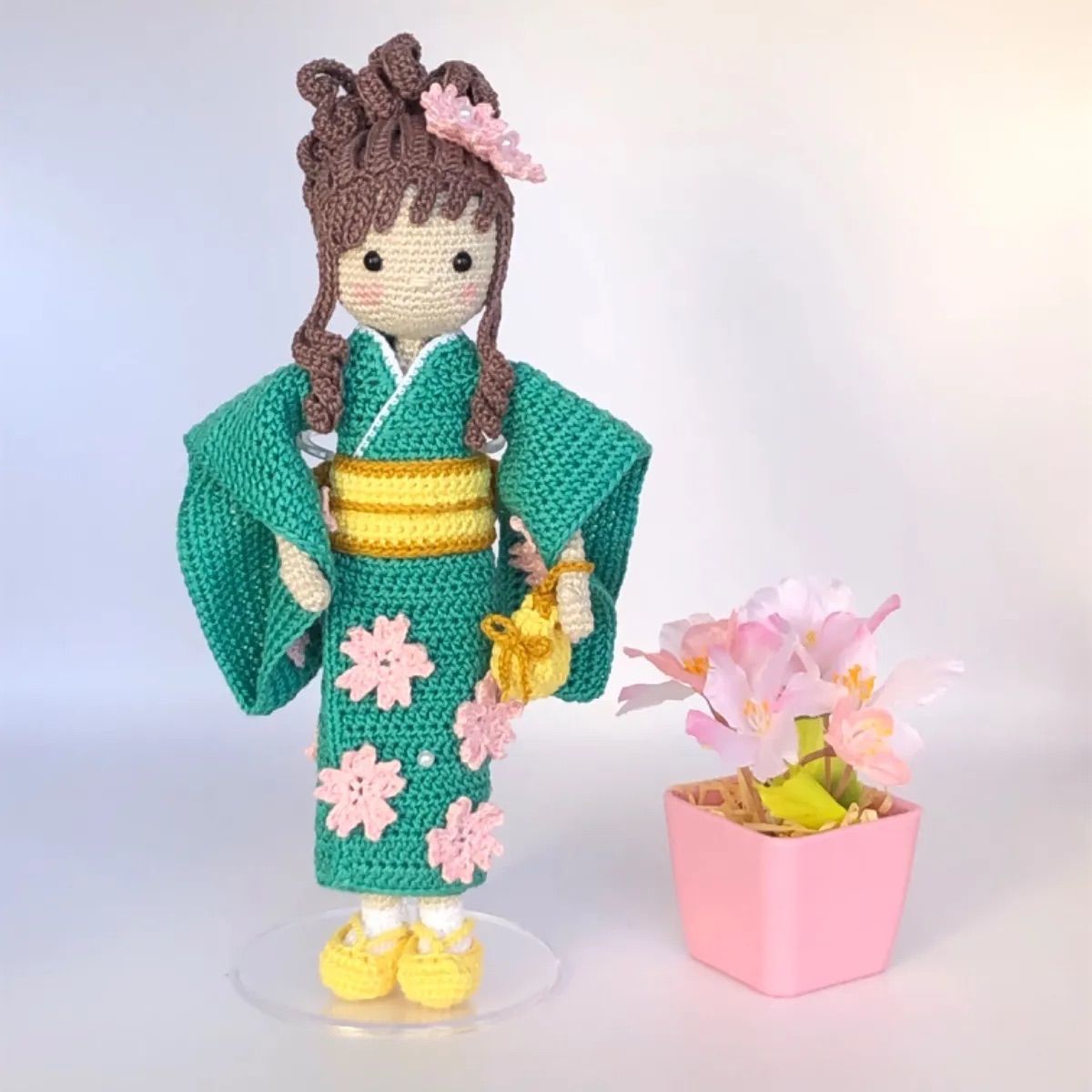 桜🌸 花の着物・あみぐるみドール・four seasons ハンドメイド 女の子