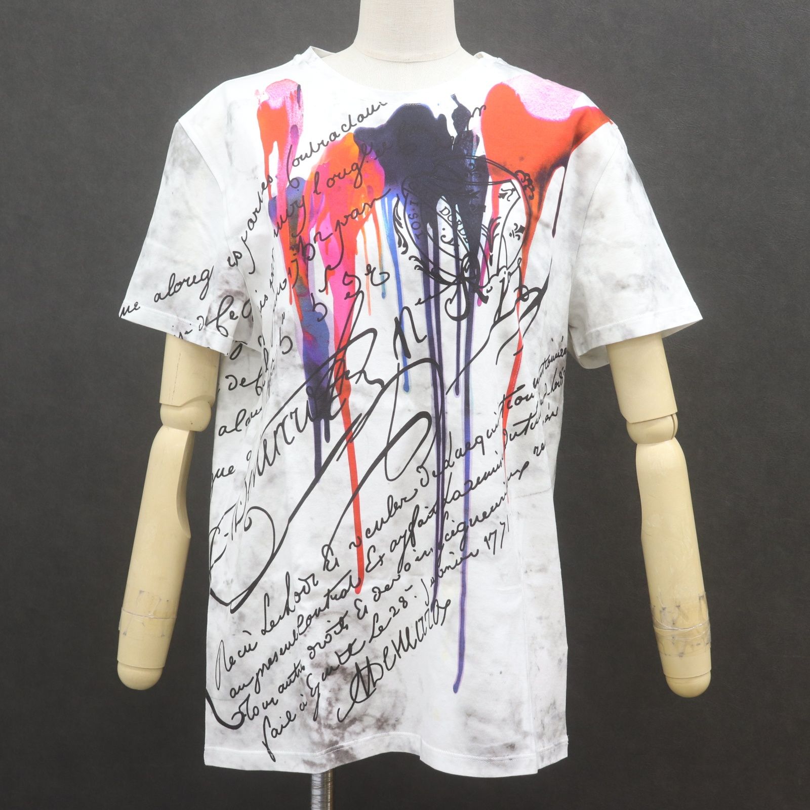 IT1G3GYG0LK0 Berluti ベルルッティ マーブルプリント Tシャツ サイズM 半袖 トップス メンズ 綿 コットン100％