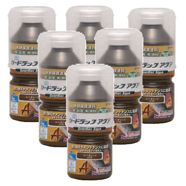 和信ペイント ガードラック アクア Ａ−７ オリーブ 270ml ６缶セット