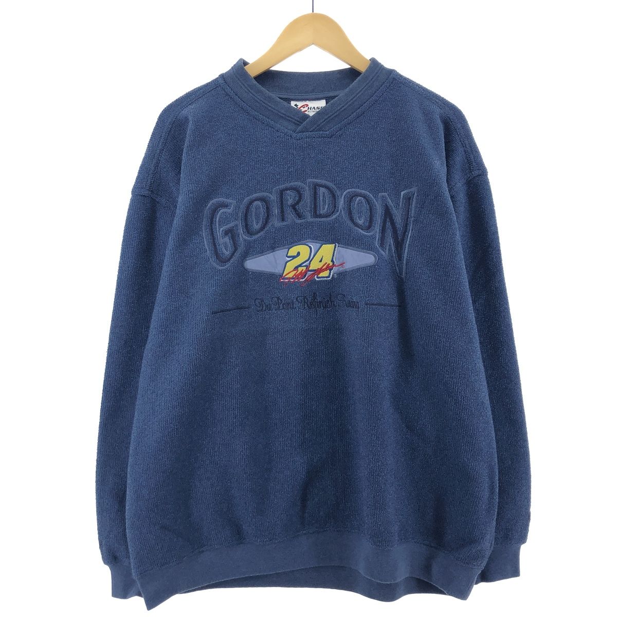 古着 CHASE AUTHENTICS Vネック フリースプルオーバー メンズXL/eaa377219
