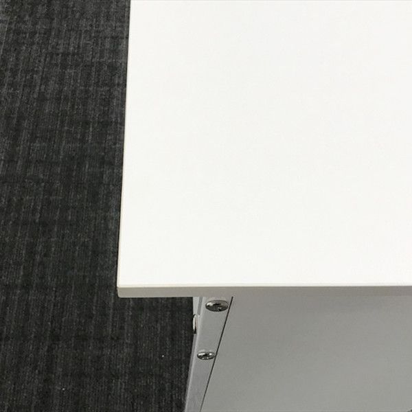 つややかな 平デスク オフィスデスク 引出し無 オフィスデスク W1000 ホワイト