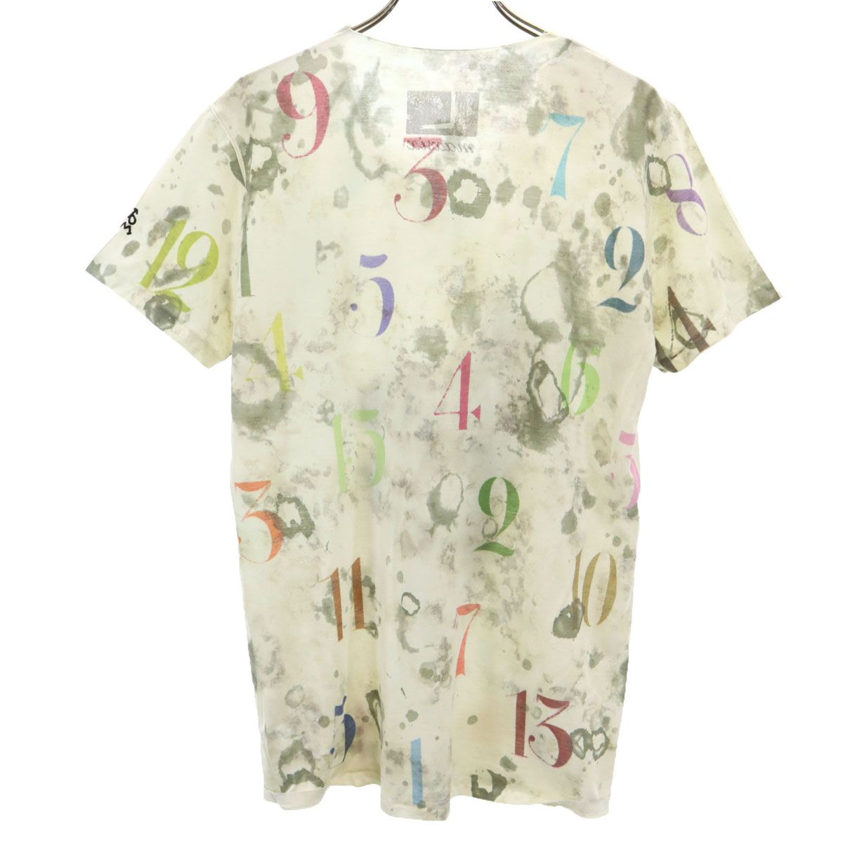 古着 maxsix マックスシックス 日本製 総柄 半袖 ドクロ Tシャツ L オフホワイト系 レディース maxsix マックスシックス 日本製 総柄 半袖 ドクロ Tシャツ L オフ