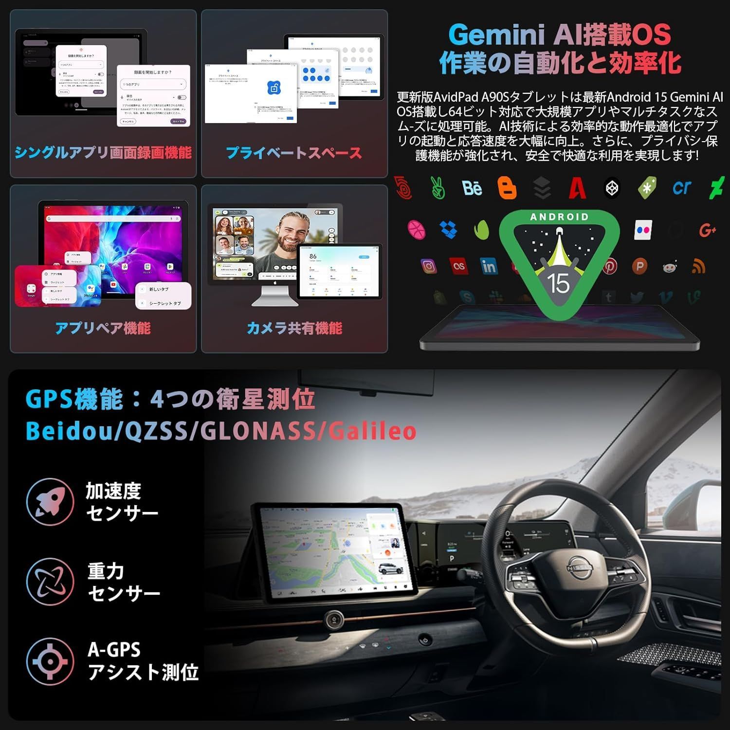 Android 15タブレット Avidpad A90S 11インチ FHD - メルカリ