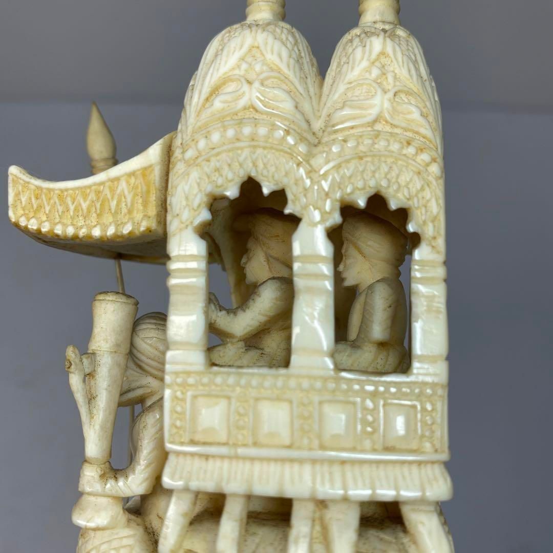 極上象に乗る人物　台込594g/高さ23.5㎝　東Y6-0417①トヒルウ 極上象に乗る人物 台込594g/高さ23.5㎝ 東Y6-0417①トヒルウ