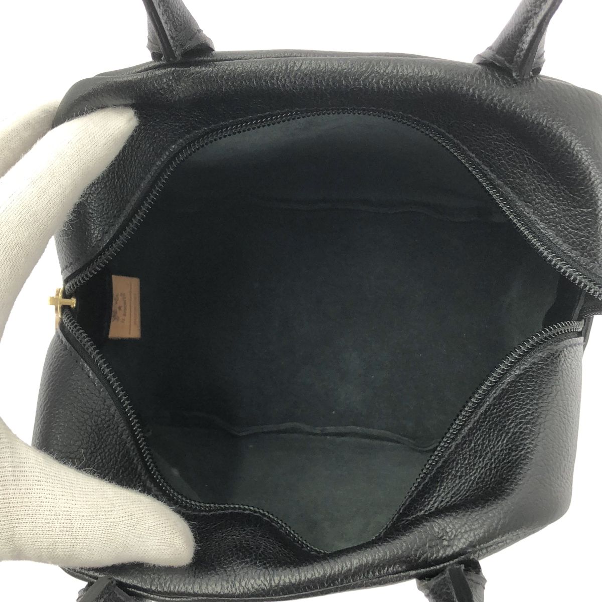 IL BISONTE イルビゾンテ レザー スクエア ハンドバッグ ブラック レディース NEXPOTALLINN_EU