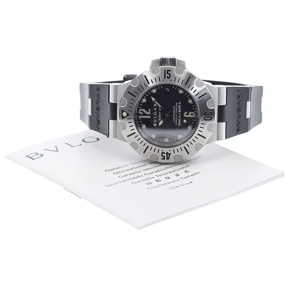 ブルガリ BVLGARI SD42S ディアゴノ スクーバ デイト 自動巻き メンズ 保証書付き_911848