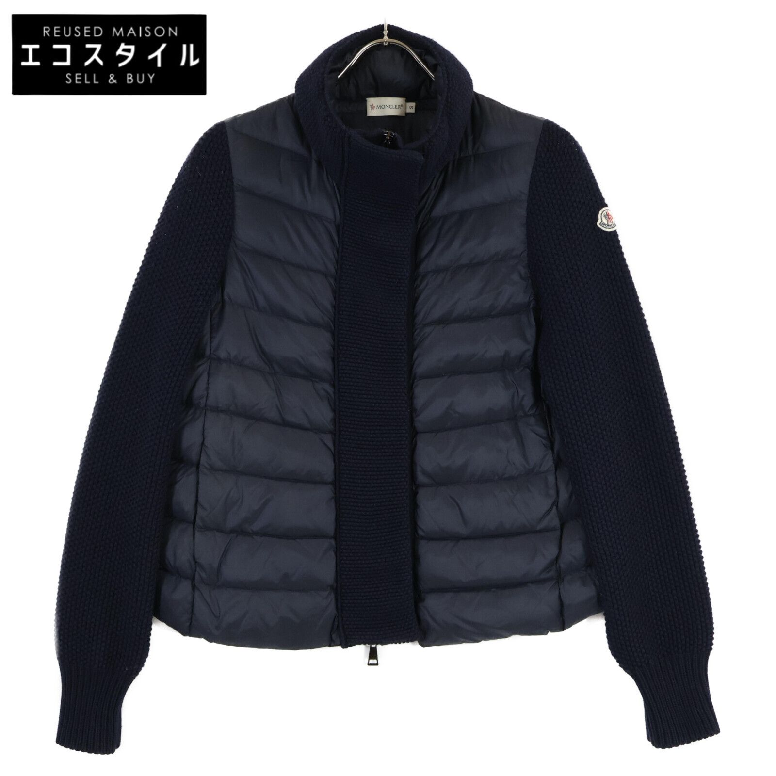 MONCLER モンクレール 15年 A20939453400 ﾈｲﾋﾞｰ MAGLIA CARDIGAN ｼﾞｯﾌﾟｱｯﾌﾟ ﾌﾞﾙｿﾞﾝ S