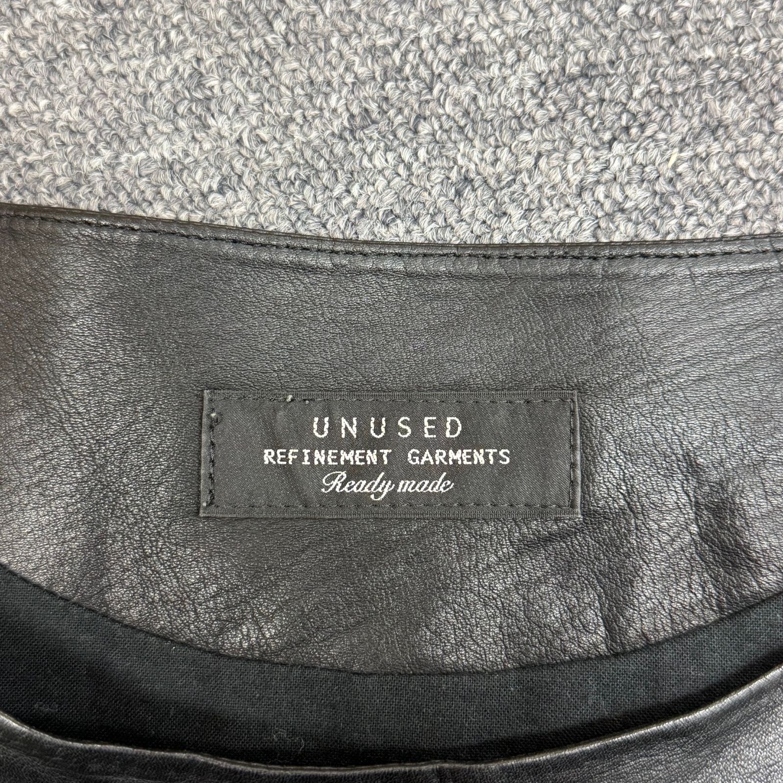 UNUSED Cow leather Pullover shirt カウレザー プルオーバー シャツ  