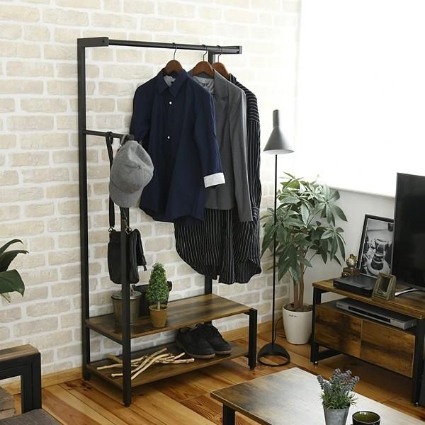 オーダーハンドメイド ブルックリン調ハンガーラック オーダーハンドメイド ブルックリン調ハンガーラック棚付き ジモティ価格