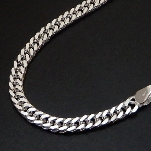 【新品未使用】喜平ネックレス　シルバー925 7mm×45cm 56g 幅7mm STAINLESS STEEL 喜平チェーンネックレス 6面カット
