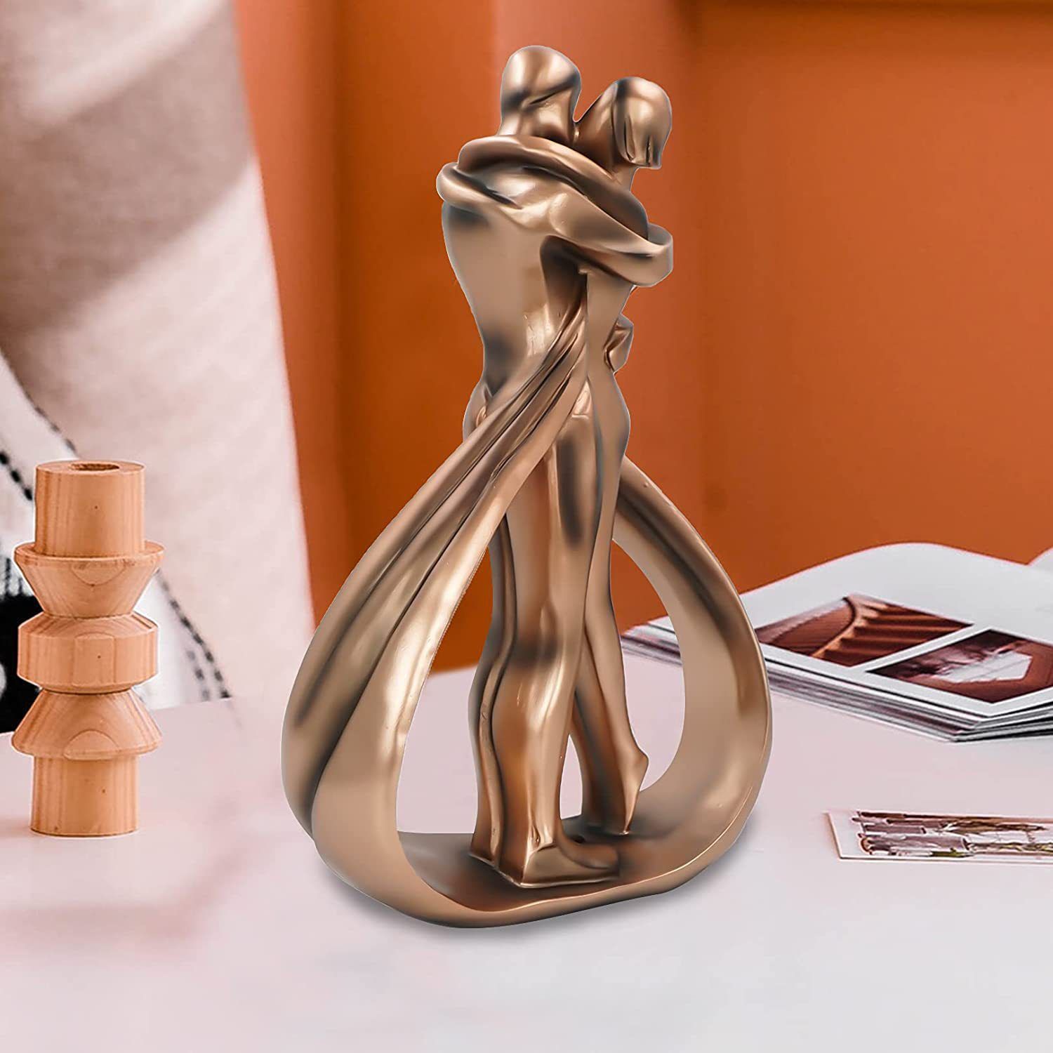【2025新品 未使用】 置物 オブジェ キスをしているカップルの彫刻　インテリア