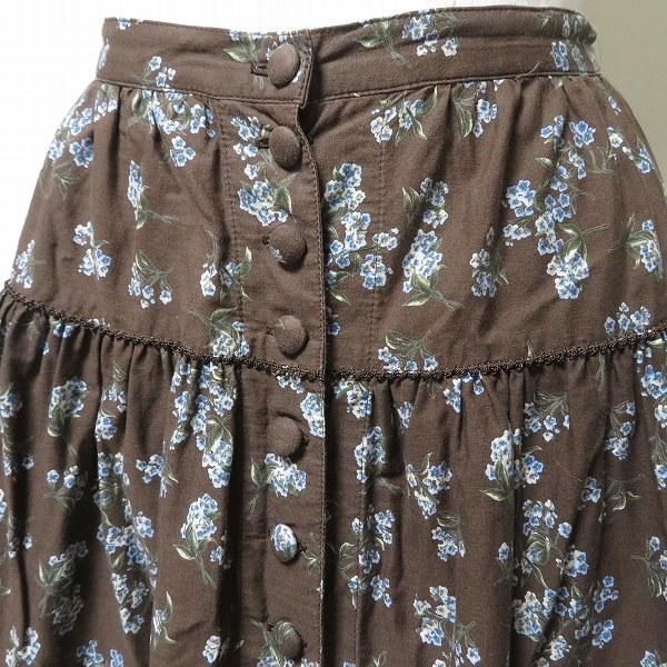 anc カネコイサオ KANEKO ISAO スカート 焦げ茶 花柄 ロング フレア