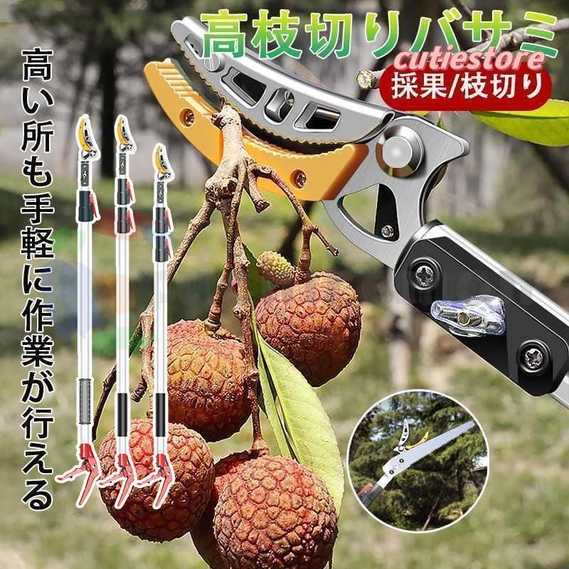 高枝切りバサミ 3m 4m 5m 伸縮式高枝切鋏 鋸付き 伸縮式 剪定鋏 高枝鋏 高枝用 SK5 高所 園芸用はさみ 太枝切鋏 枝切り 枝分け 高枝切り鋏