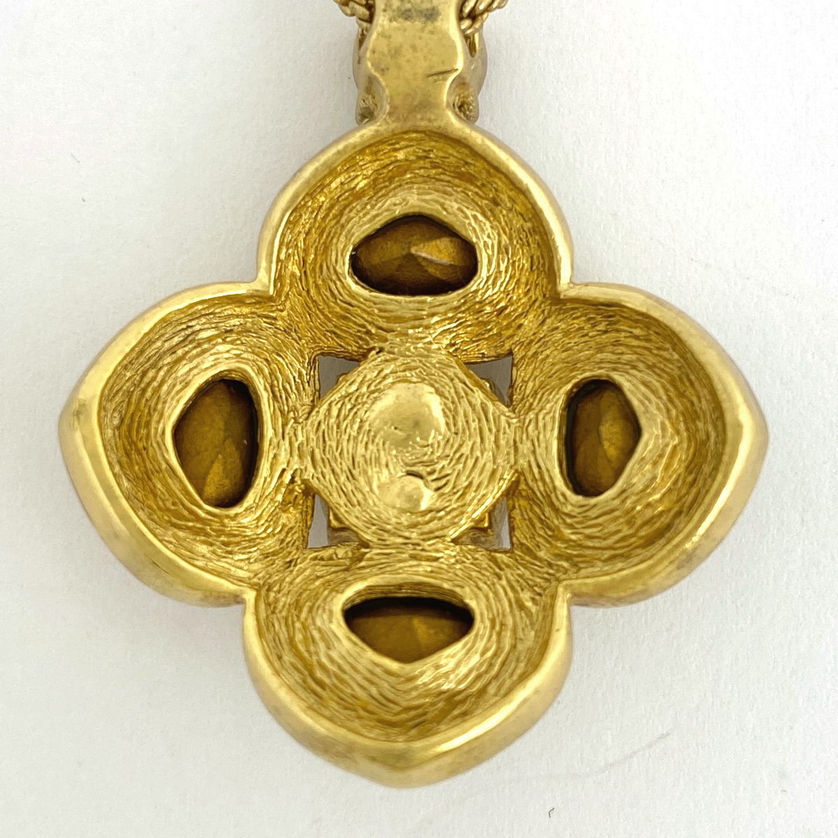 クリスチャンディオール Christian Dior ラインストーン デザイン ネックレス カラーストーン ネックレス GP ゴールド マルチカラー レディース