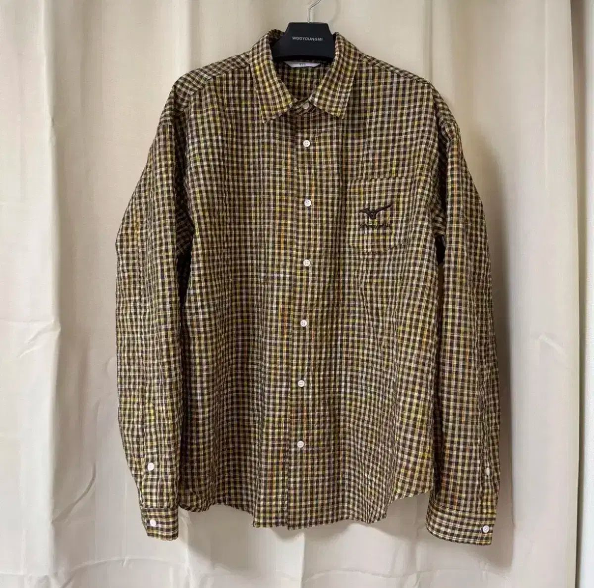 M STU x ミズノ シャツ チェック柄 イェロー