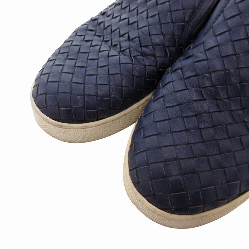 美品⁑ボッテガヴェネタ　スエードシューズ　イントレチャート　ネイビーブルー　紐 ボッテガヴェネタ BOTTEGA VENETA スリッポン スニーカー