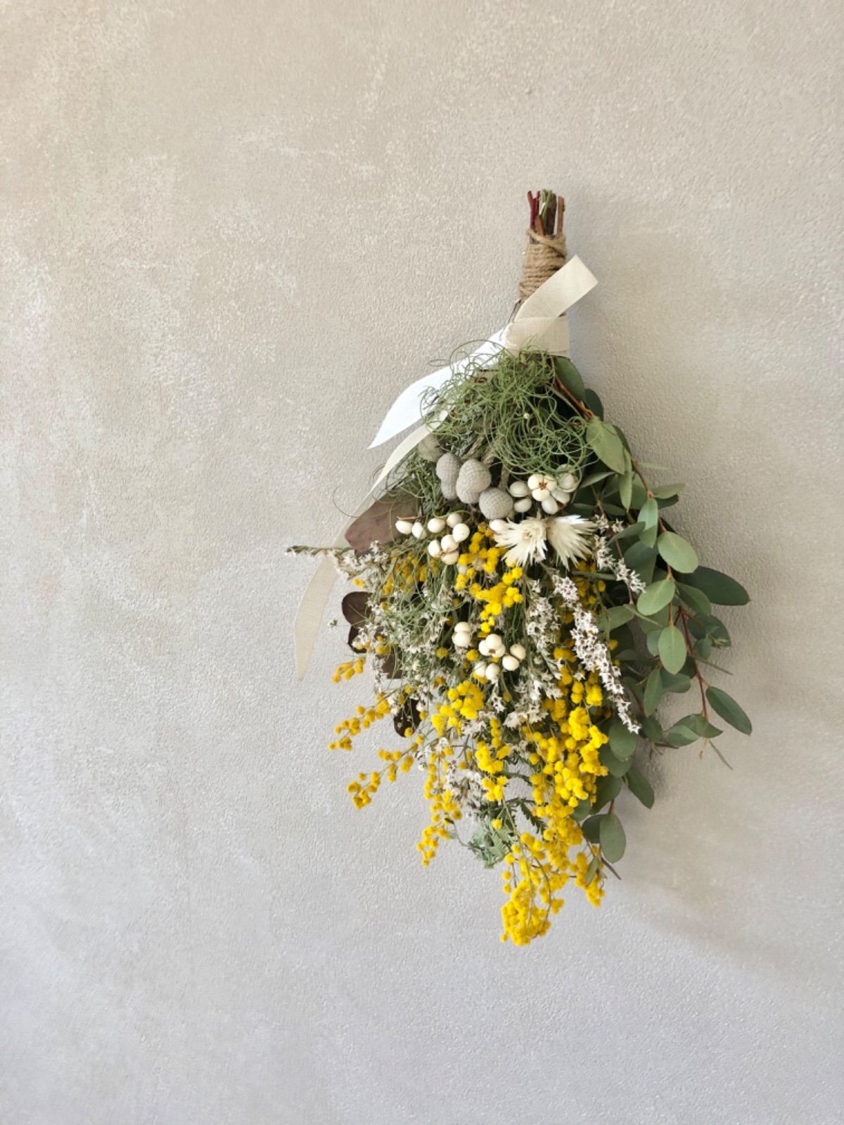 ♡ハル様専用No.348 ミモザ＊white ドライフラワースワッグ♡ ドライ