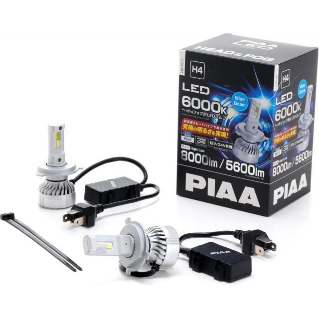 PIAA ピア ヘッドライト|フォグランプ用 LED LEH220 H4タイプ LEDバルブ 6600K 車検対応 Hi8000|Lo5600lm 12V|24V共用 カー用品