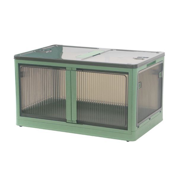 収納ボックス 折りたたみ 1個 約72.5×48.5×40.5cm 3XLサイズ 115L キャスター付き 5面開閉 観音開き 積み重ね スタッキング クリア 透明 プラスチック コンテナ 衣装ケース 折畳み stbox893xl1p(カラー: