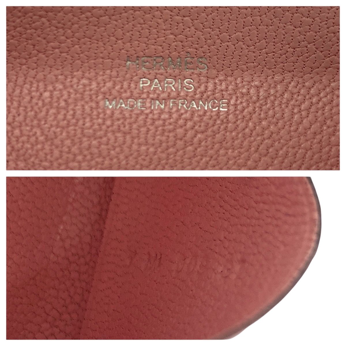 美品 HERMES エルメス カルヴィ ローズサクラ ピンク シルバー金具  