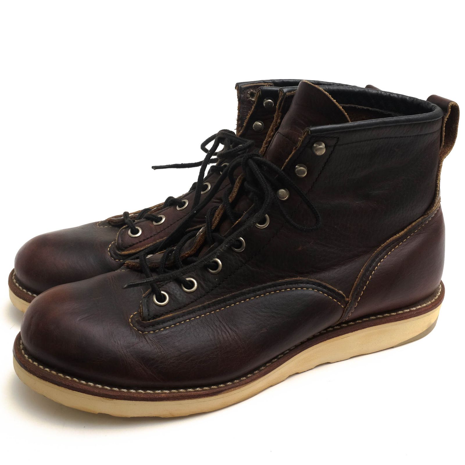 レッドウィング／RED WING ワークブーツ シューズ 靴 メンズ 男性 男性用 レザー 革 本革 ダークブラウン 茶 ブラウン 2906  6inch LINEMAN BOOTS ラインマン トラクショントレッドソール プレーントゥ クレープソール グッド