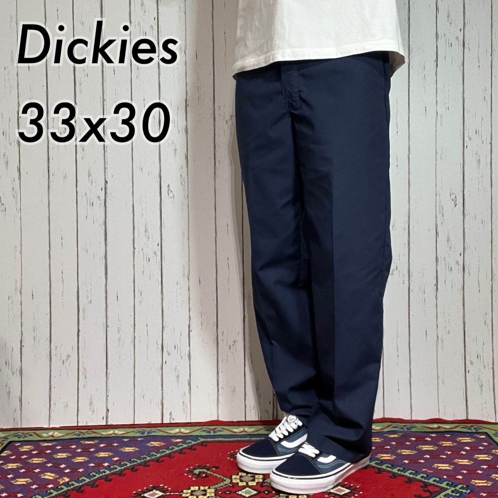 美品 ディッキーズ Dickies 846 W33 L30 チノパン ネイビー 紺