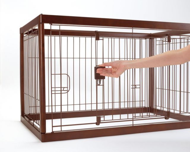 リッチェル 木製ペットサークル 90-60 90×60×59.5cm ダークブラウン