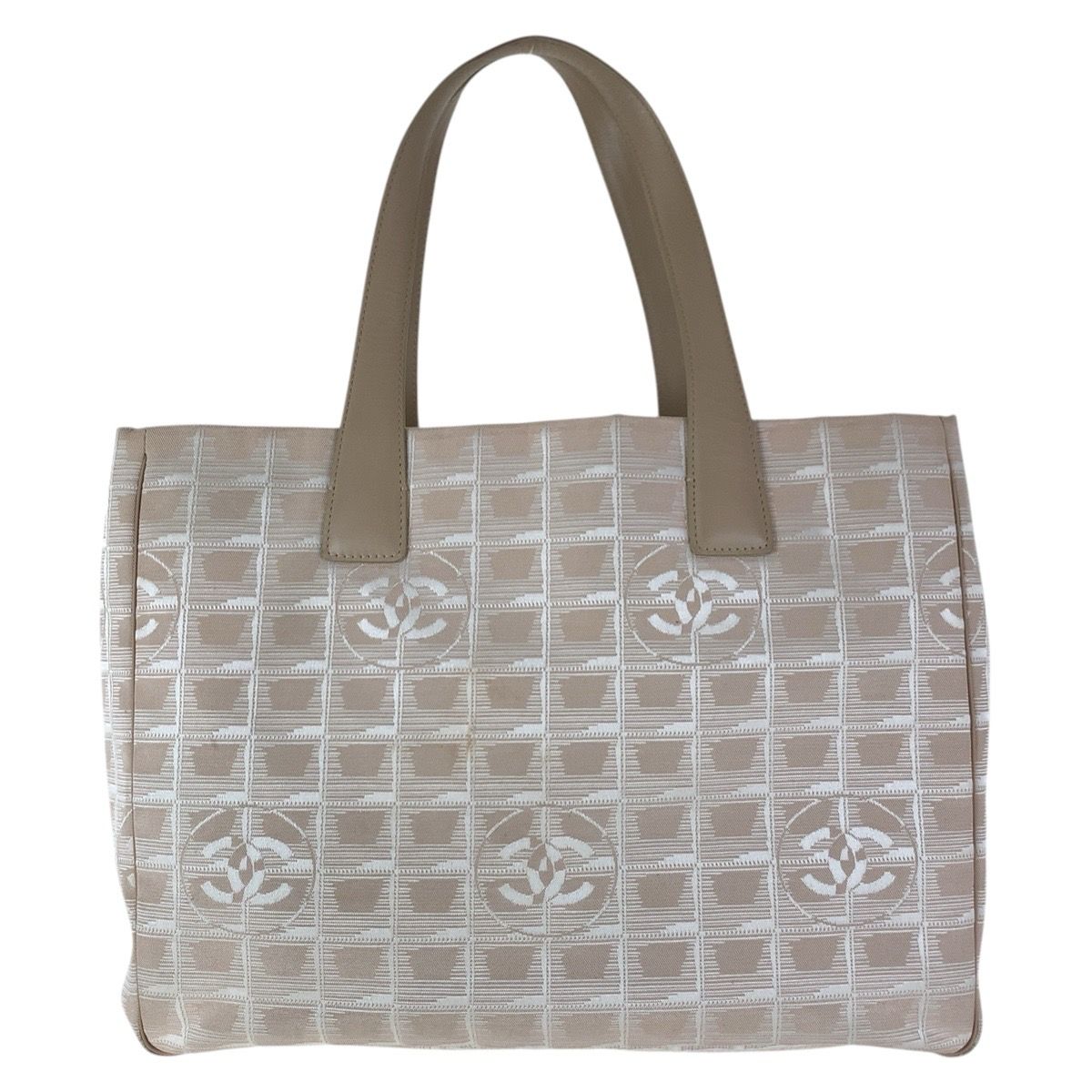 美品 CHANEL シャネル ニュートラベルライン ベージュ シルバー金具  