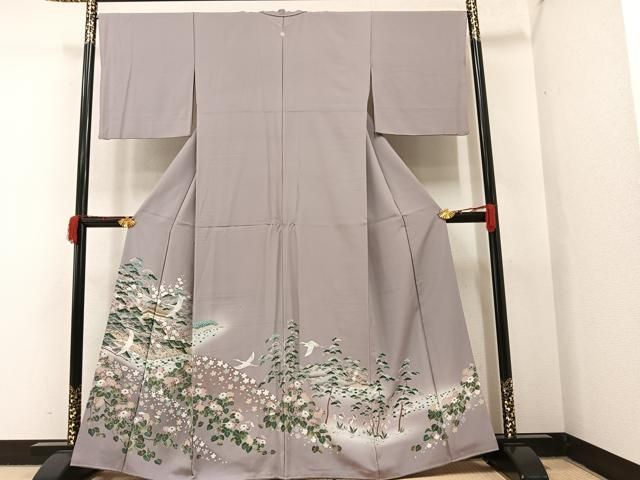 平和屋着物○京の名門 じゅらく謹製 帝王紫 黒留袖 群鶴稲文 金彩 正絹