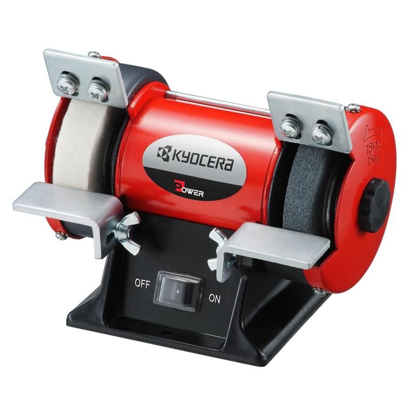 京セラ Kyocera 旧リョービ ミニ卓上グラインダ 砥石径75mm TG-30 625050A 机の上でも手軽に使える小型 軽量タイプ 定格使用時間15分 砥石径75mm フェルトバフ75m