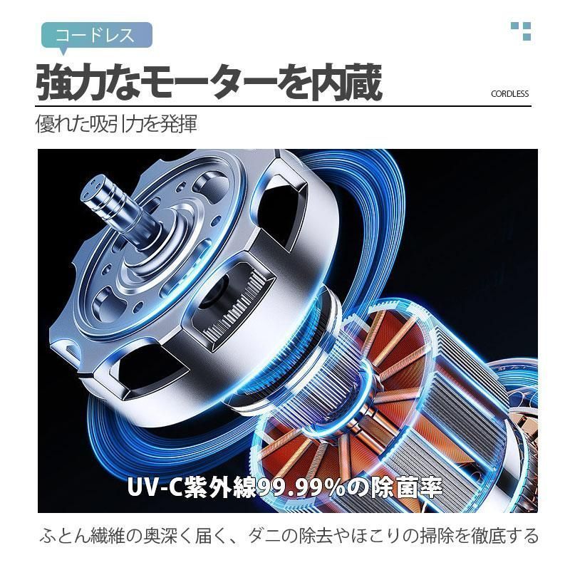 一人暮らし ★15000pa強力吸引★ 掃除機 コードレス ダニ駆除 充電式 掃除機 コードレス 強力吸引 静音 軽量 3way スティック
