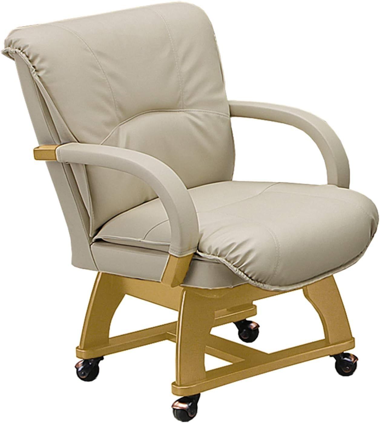 関家具(Sekikagu) 大川家具 ダイニングチェア ライトブラウン 座面高43(cm) 脚部キャスター付 ウレタンフォーム マリード 344477