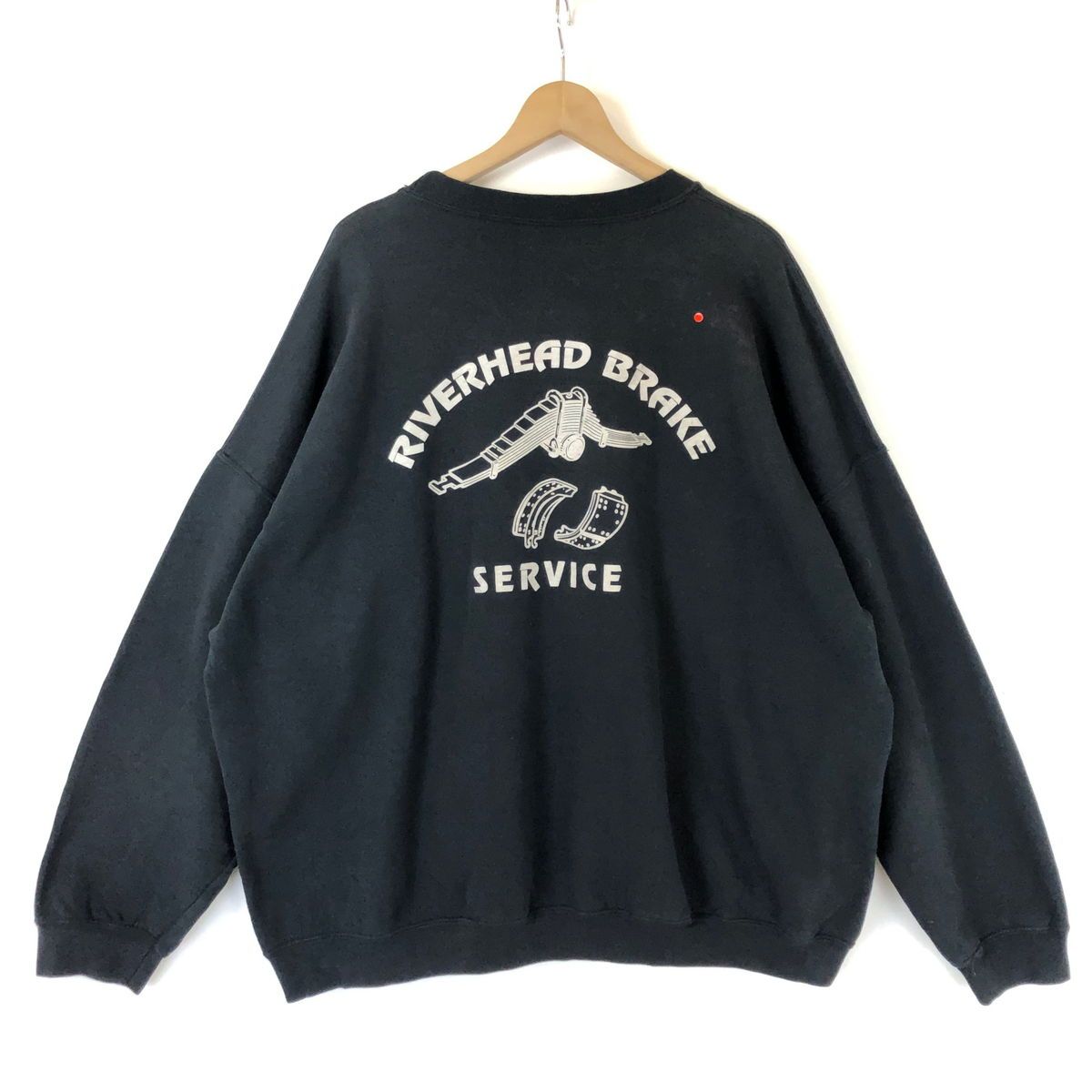 【古着】 プリントスウェット RIVERHEAD BRAKE SERVICE 大きいサイズ ブラック系 メンズXL以上 【中古】 n033874