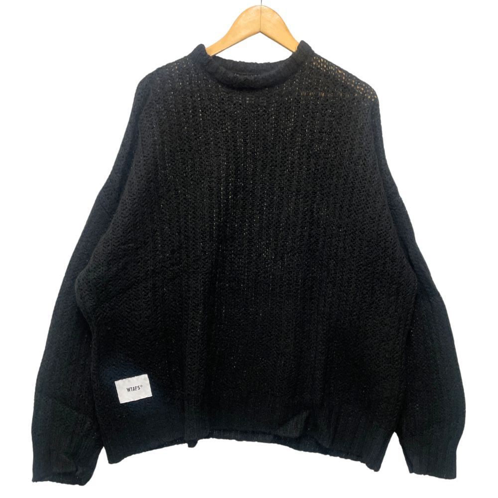 WTAPS ダブルタップス 18AW ALGA SWEATER ANM モヘア混 セーター ブラック サイズ3 | 50279