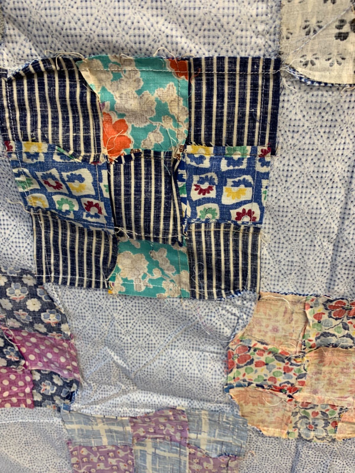 アンティークキルトパッチワーク手縫い　　　　　　　ヴィンテージ1950 アンティークキルトパッチワーク手縫い ヴィンテージ1950 【公式通販】