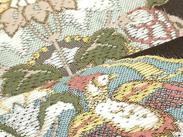 a522 正絹 夏用 絽 七宝　六通袋帯 唐織 銀糸 着物 a522 正絹 夏用 絽 七宝 六通袋帯 唐織 銀糸 着物 - メルカリ