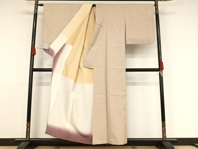 平和屋着物●結城紬　100亀甲　飛び亀甲　雪輪丸文　証紙付き　正絹　逸品　BAAT0964yc 平和屋着物○結城紬 100亀甲 飛び亀甲 雪輪丸文 証紙付き 正絹 逸品