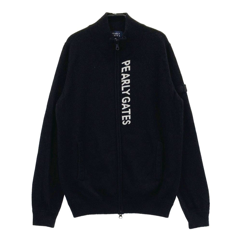 サイズ：2 PEARLY GATES パーリーゲイツ 055-2272002 カシミヤ ニット ジップジャケット ロゴ  ブラック系 [240101473974] ゴルフウェア レディース ストスト サイズ：2 PEARLY GATES パーリーゲイツ 055-2272002 カシミヤ
