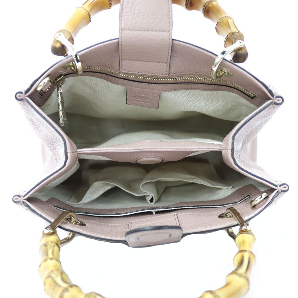 GUCCI グッチ ショルダーバッグ ハンドバッグ バンブー ピンク 中古