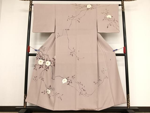 平和屋着物○加賀友禅の巨匠 初代 由水十久 訪問着 枝花文 霞色