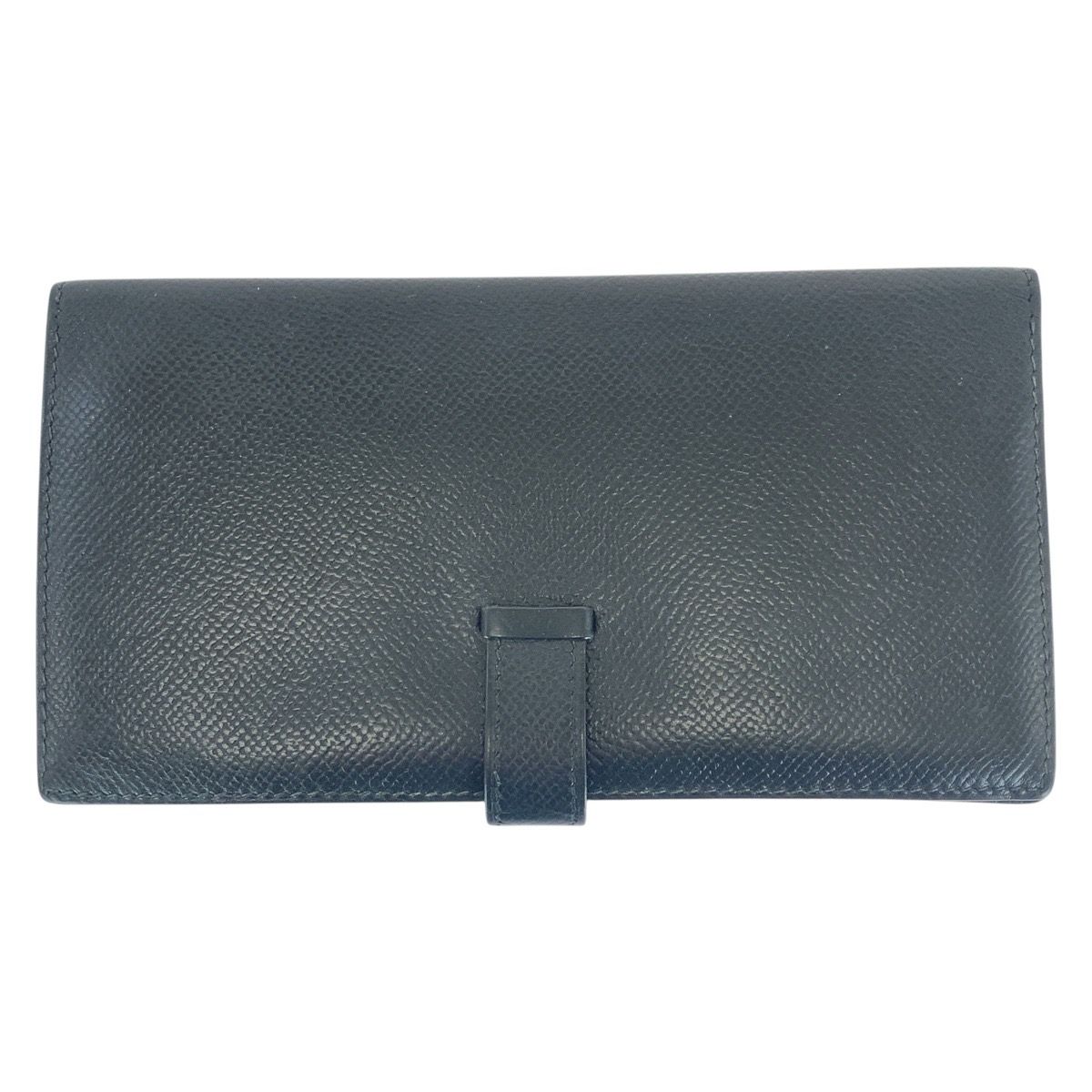 【美品】HERMES べアン系ブラック ゴールド金具 二つ折り財布 エルメス HERMES べアンコンパクト D刻 ブラック GD金具 アリゲーター