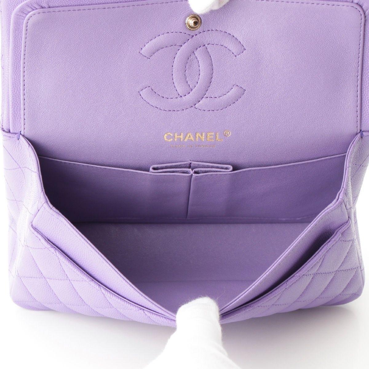 シャネル マトラッセ 23 ダブルフラップ キャビアスキン チェーン