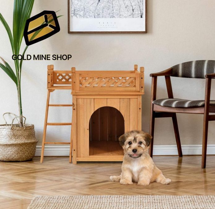 木製屋外犬小屋