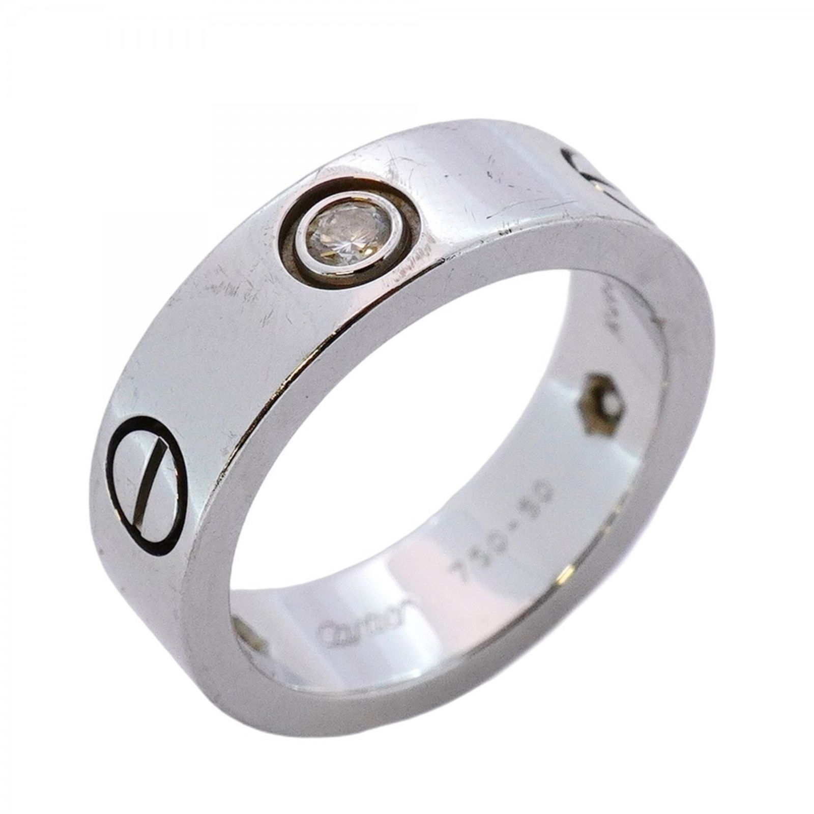 カルティエ Cartier カルティエ リング ラブ 3PD 18KWG ホワイトゴールド ダイヤモンド ＃50レディース