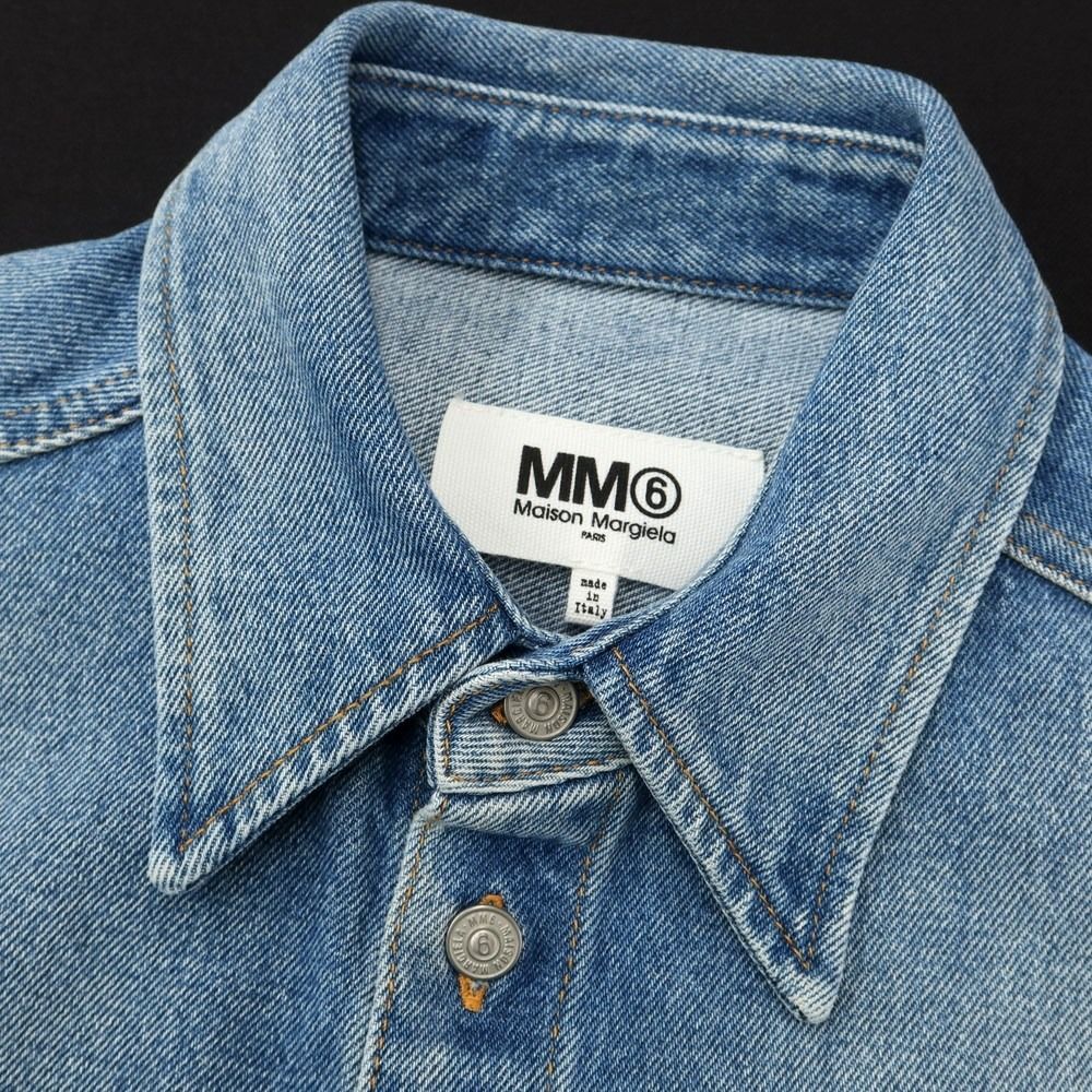 【中古】エムエムシックス MM6 長袖 デニムシャツ ライトブルー【サイズ38】【レディース】 中古】エムエムシックス MM6 長袖 デニムシャツ ライトブルー【サイズ