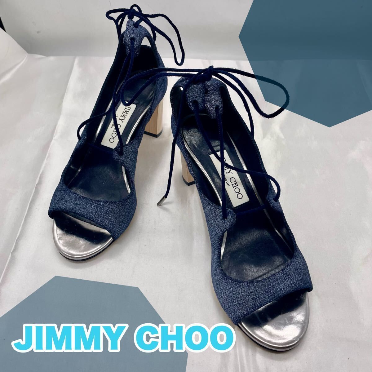 美品】JIMMY CHOO ジミーチュウ レースアップ オープントゥ