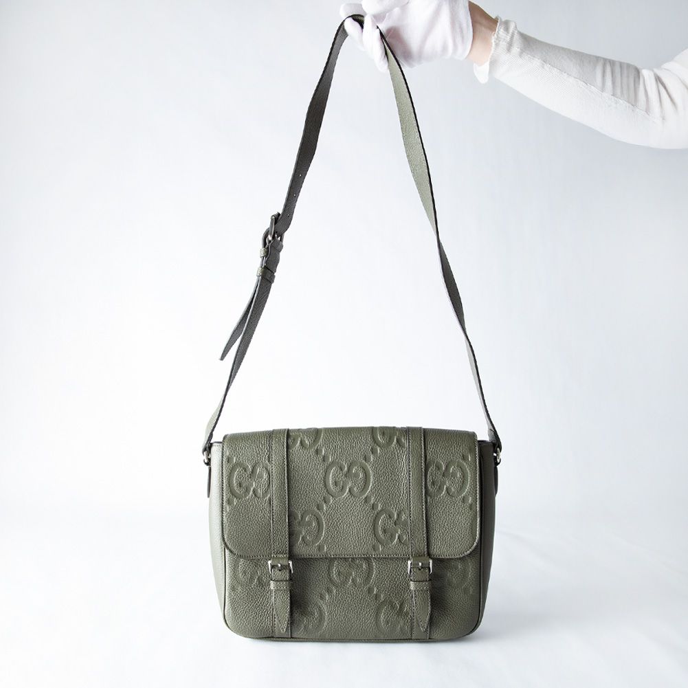 希少 GUCCI ショルダーバッグ ヴィンテージ GG クロコ型押 グリーン