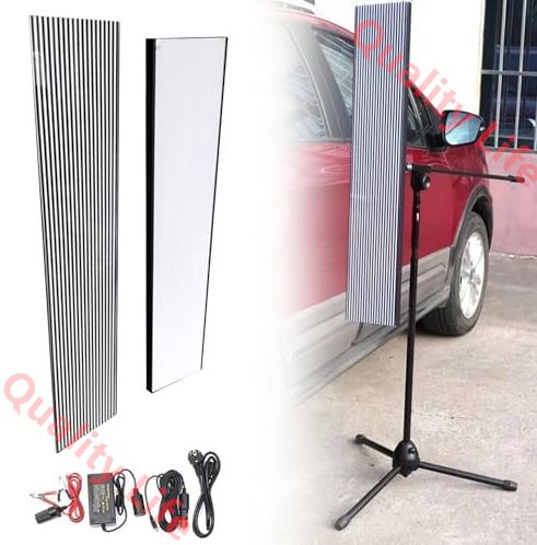 車のデント検出ツール 12V デントリフレクターボード PDR ペイントレスデントリペアツール LED ライトと調節 なホルダー付きリフレクターラインボード デントリペア用